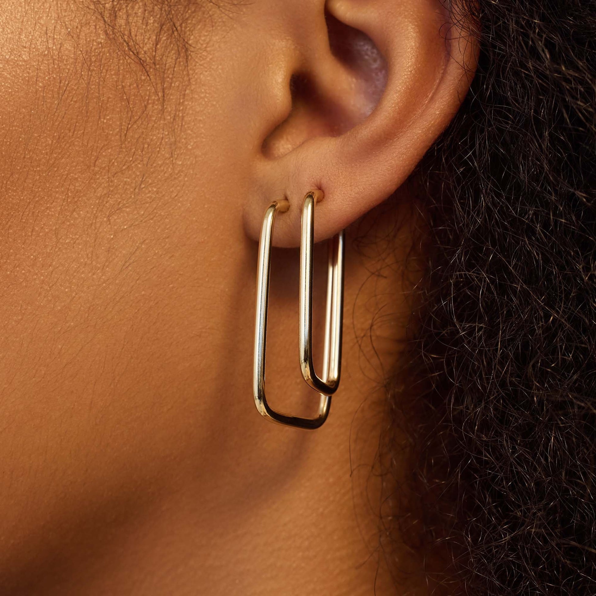 La Rinascente Ellisa 9 karat gold hoop earrings (32 mm) - Beloro jewels