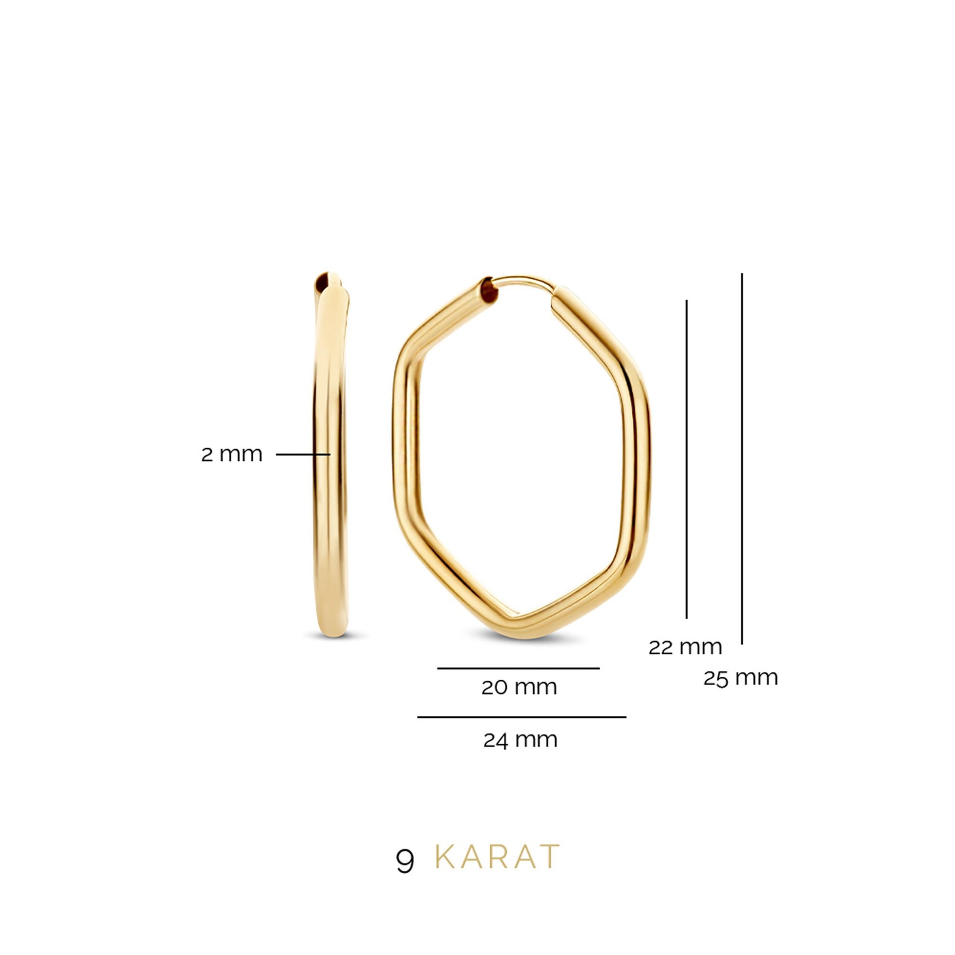 La Rinascente Francesca 9 karat gold hoop earrings (22 mm) - Beloro jewels