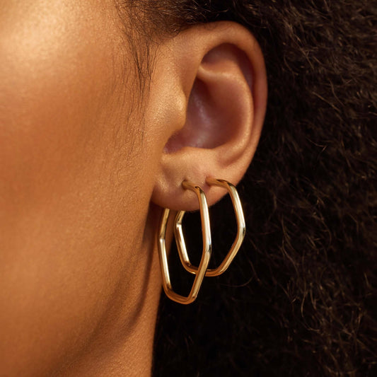 La Rinascente Francesca 9 karat gold hoop earrings (28 mm) - Beloro jewels