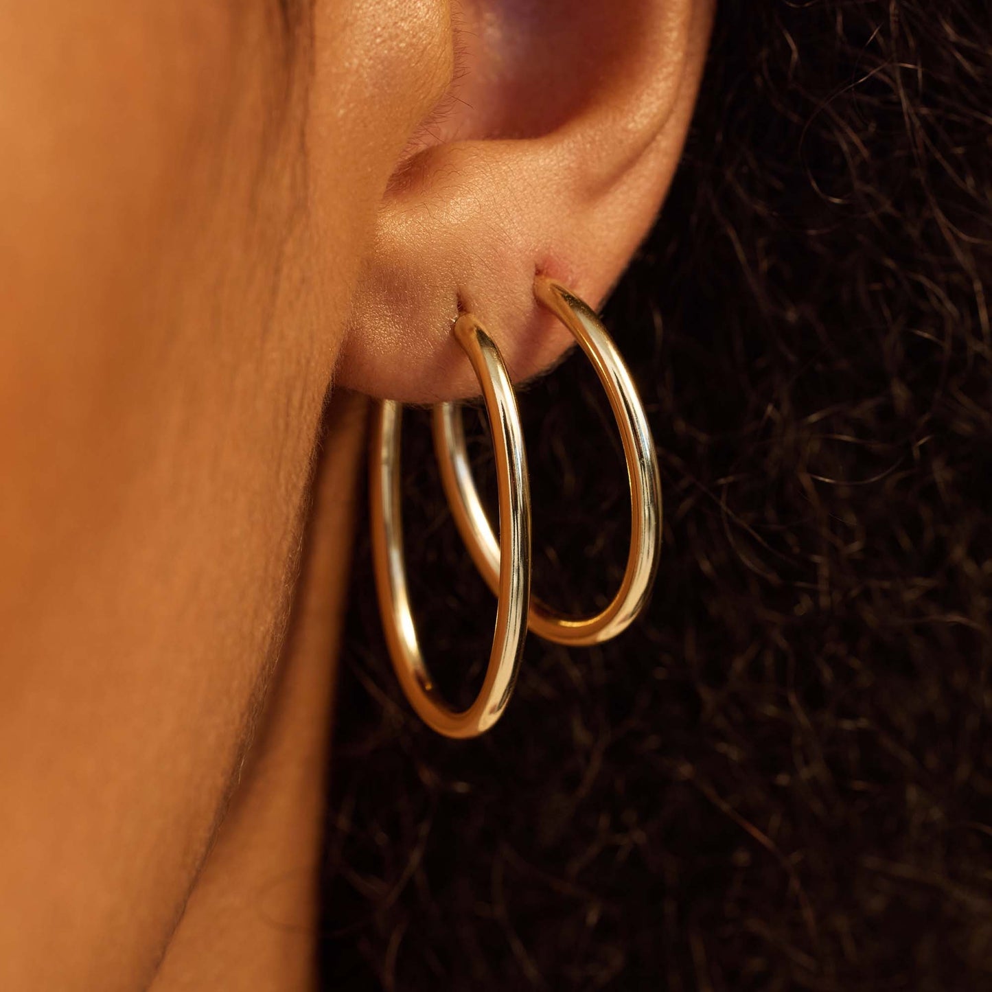 La Rinascente Evelina 9 karat gold hoop earrings (22 mm) - Beloro jewels