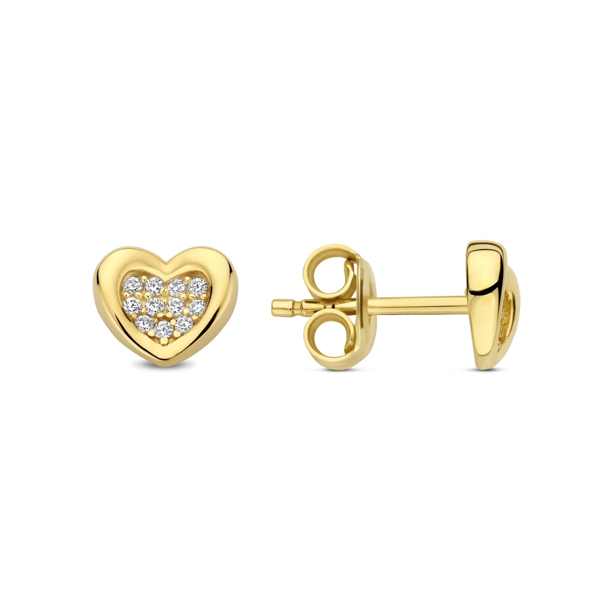 Regalo d'Amore 9 karat gold earring set with heart - Beloro jewels