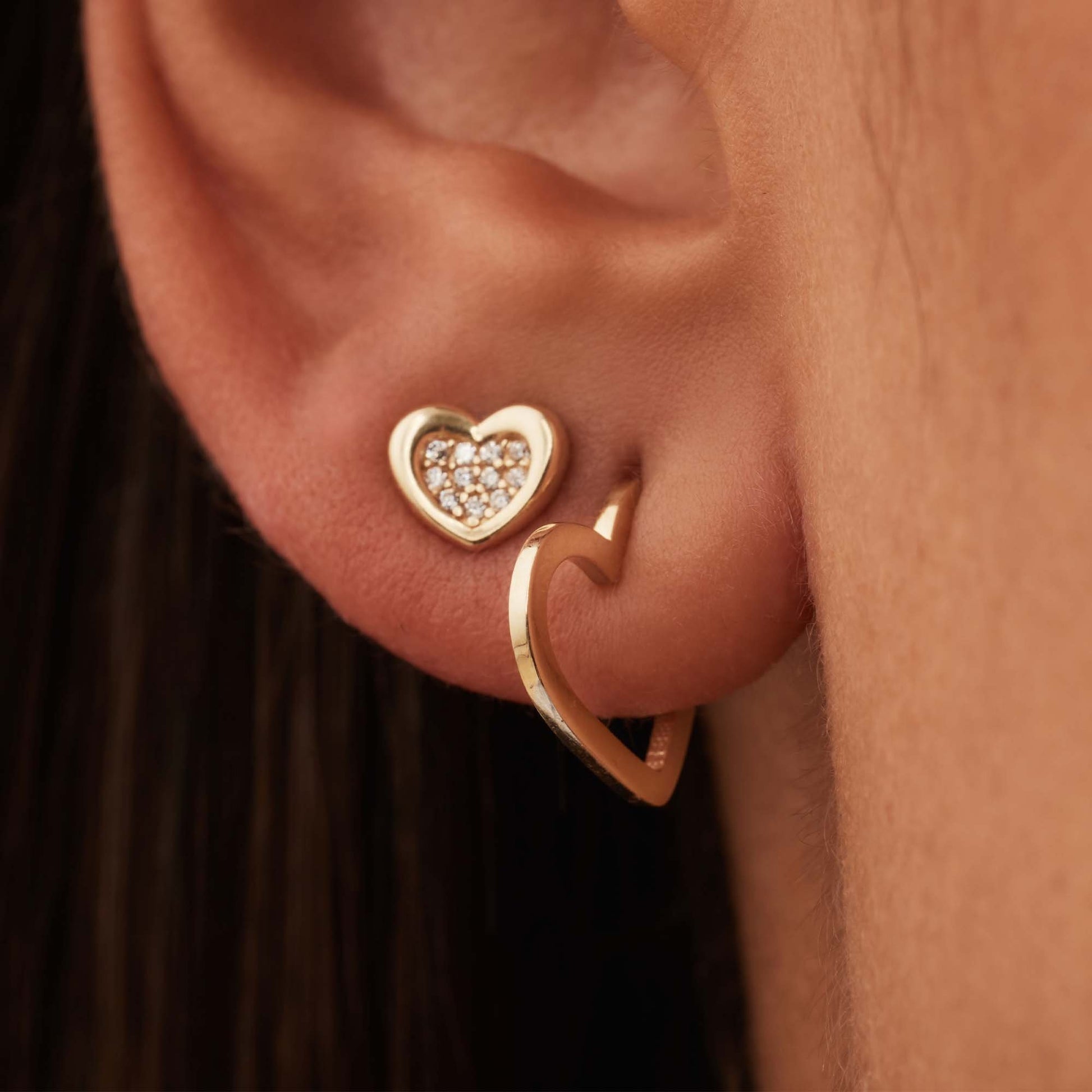 Regalo d'Amore 9 karat gold earring set with heart - Beloro jewels