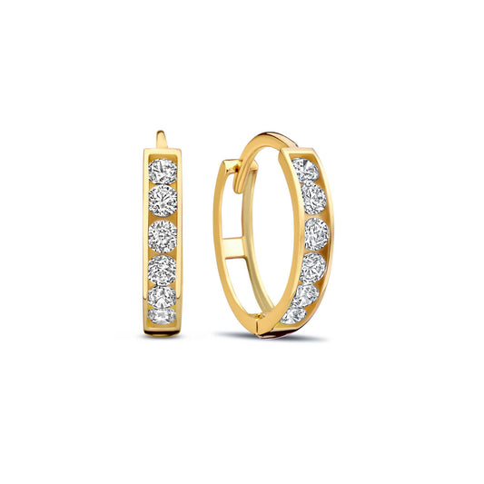 Regalo d'Amore 9 karat gold earring set with zirconia stones - Beloro jewels