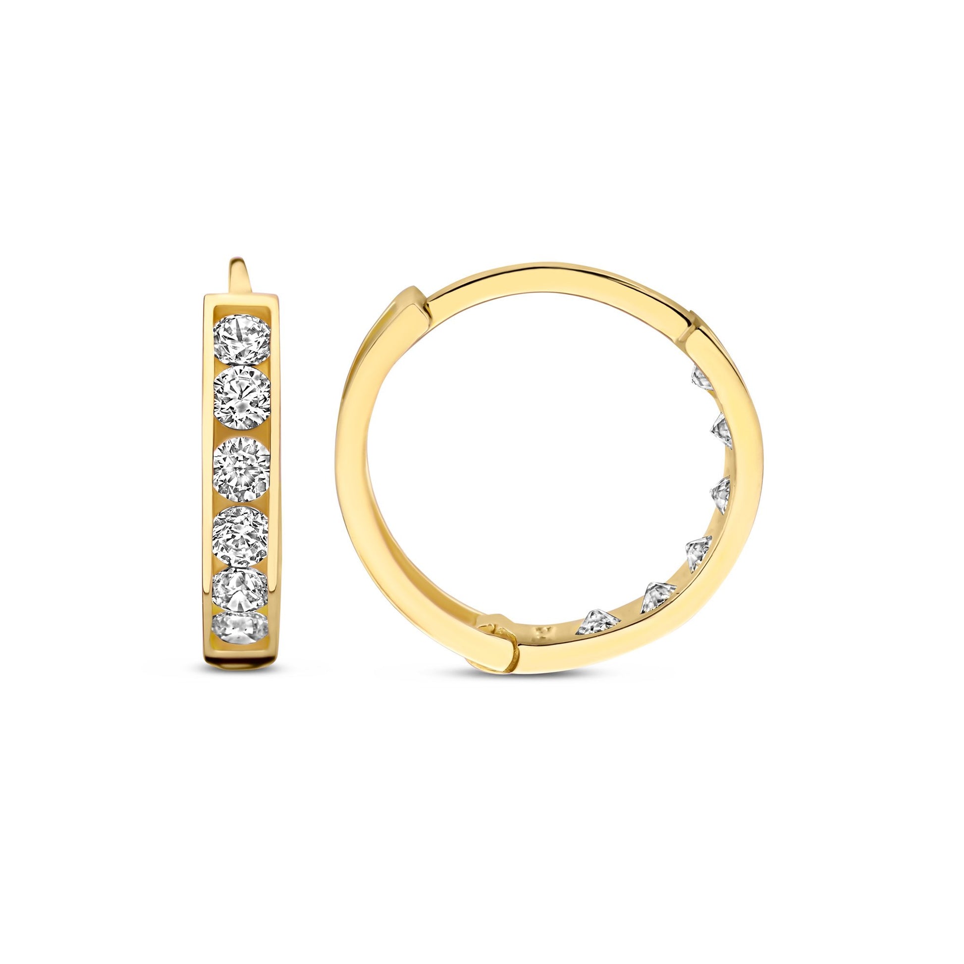 Regalo d'Amore 9 karat gold earring set with zirconia stones - Beloro jewels