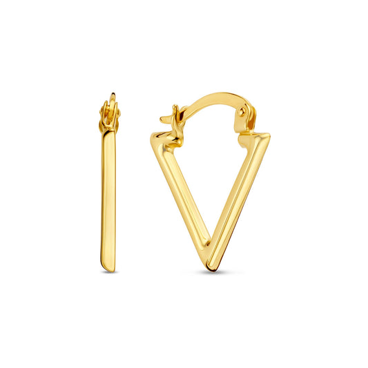 Della Spiga Luna 9 carat gold triangle earrings - Beloro jewels