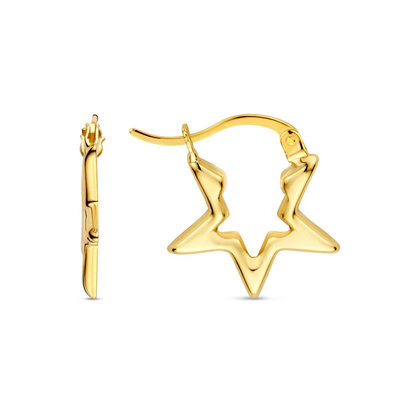 Regalo d'Amore 9 karat gold earrings set with stars - Beloro jewels