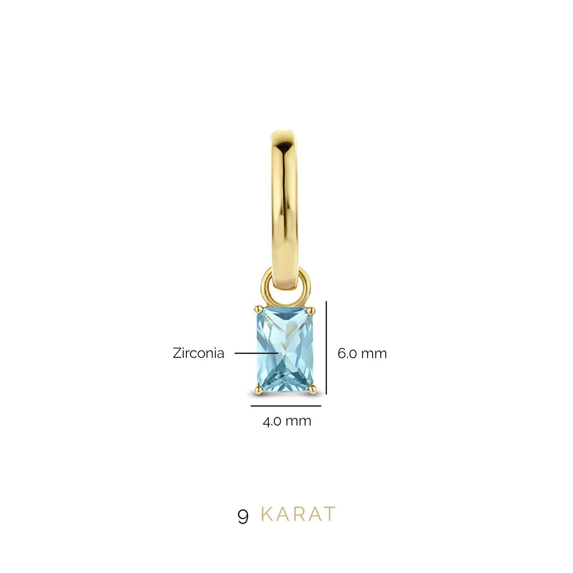 Regalo d'Amore 9 karat gold earring set with blue zirconia stones - Beloro jewels