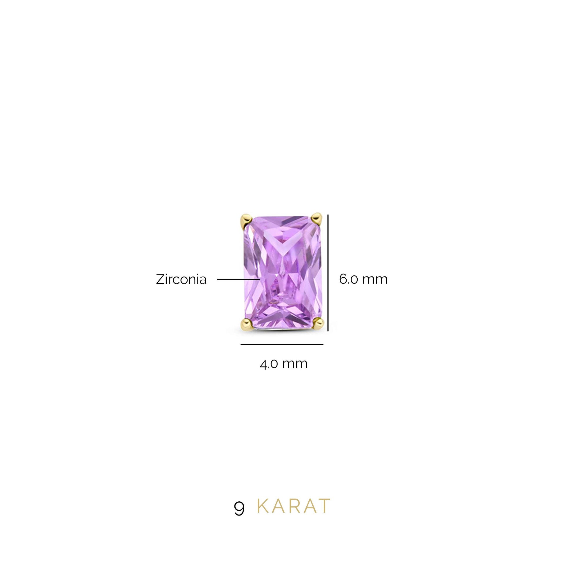 Regalo d'Amore 9 karat gold earring set with pink zirconia stones - Beloro jewels