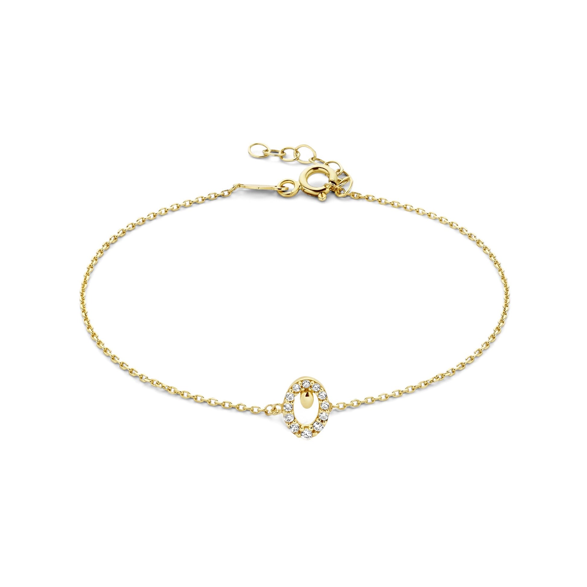 Regalo d'Amore 9 karat gold necklace and bracelet gift set with zirconia stones - Beloro jewels