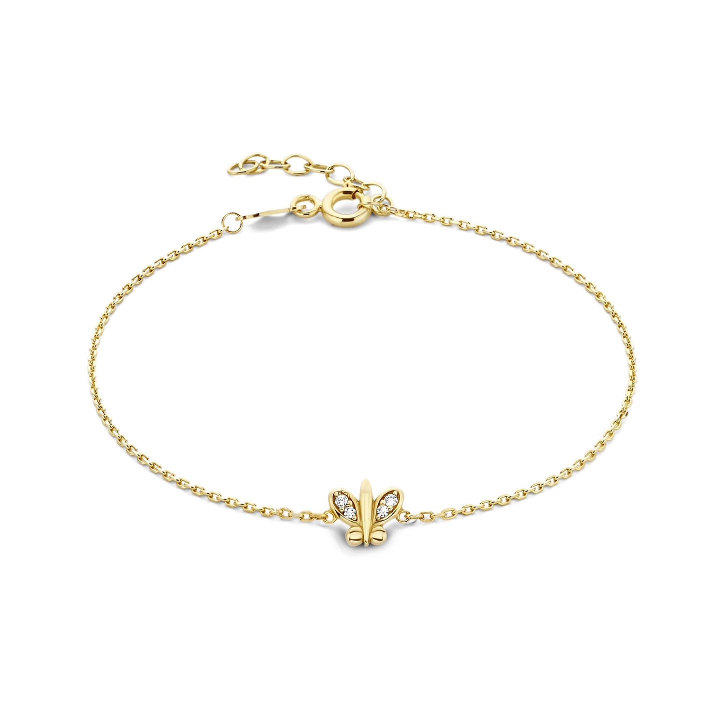 Regalo d'Amore 9 karat gold necklace and bracelet gift set with zirconia stones - Beloro jewels