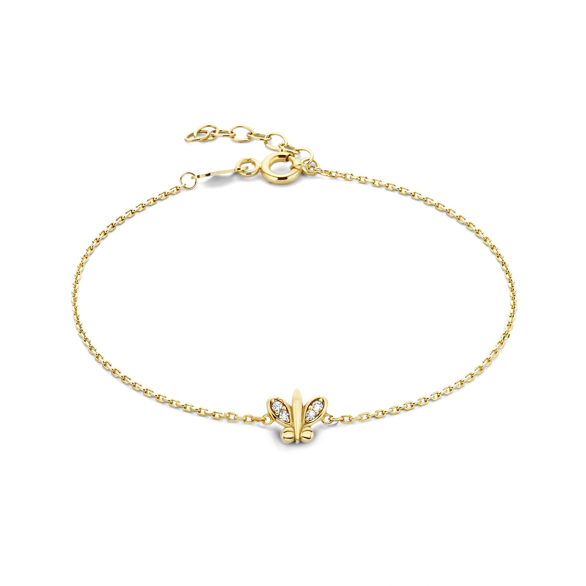 Regalo d'Amore 9 karat gold necklace and bracelet gift set with zirconia stones - Beloro jewels