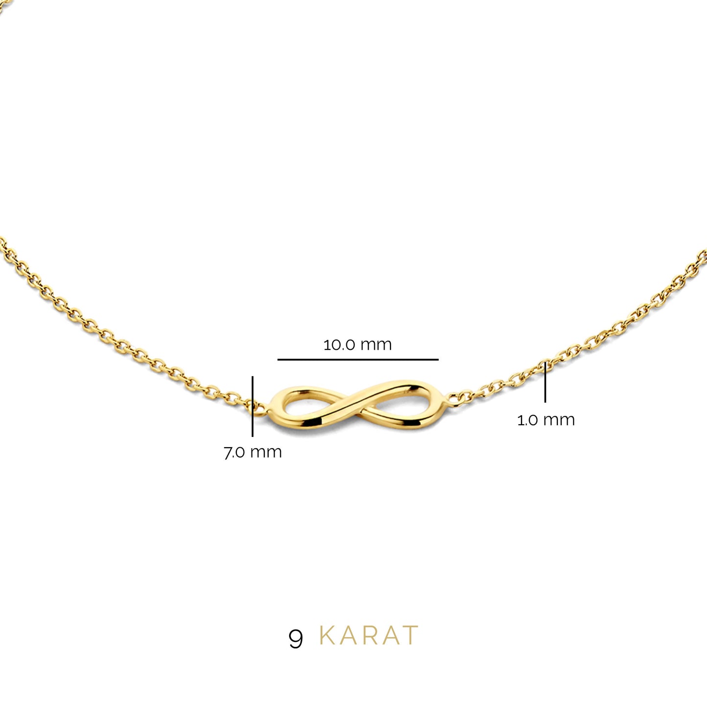 Regalo d'Amore 9 karat gold bracelets gift set with freshwater pearl and infinity sign - Beloro jewels