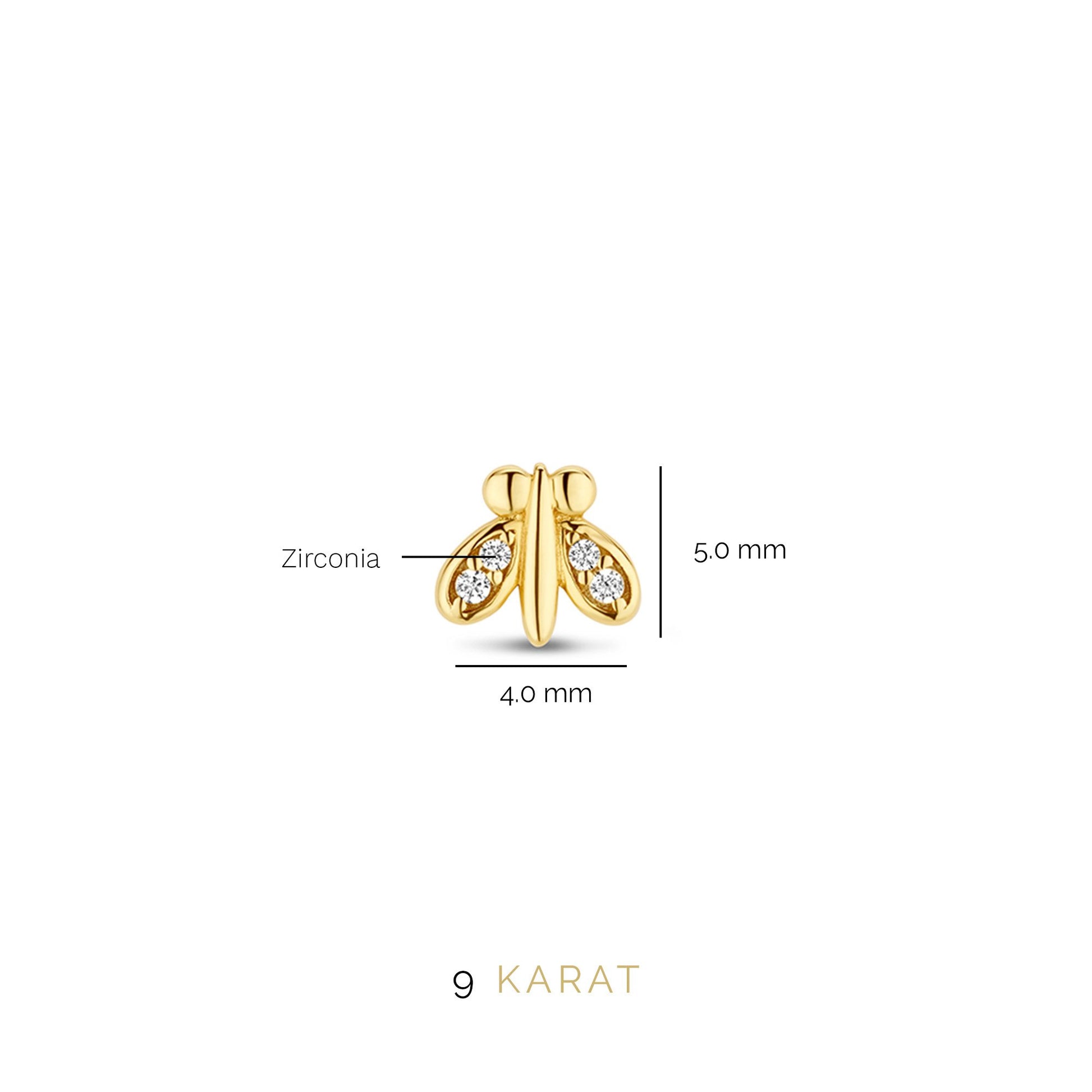 Regalo d'Amore 9 karat gold earring set with zirconia stones - Beloro jewels