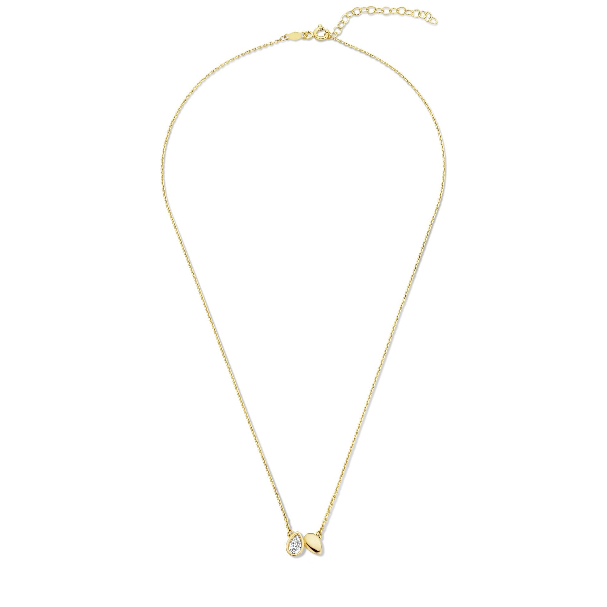 Regalo d'Amore 9 karat gold necklace and bracelet gift set with zirconia stones - Beloro jewels