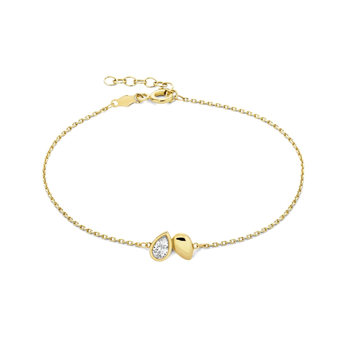 Regalo d'Amore 9 karat gold necklace and bracelet gift set with zirconia stones - Beloro jewels