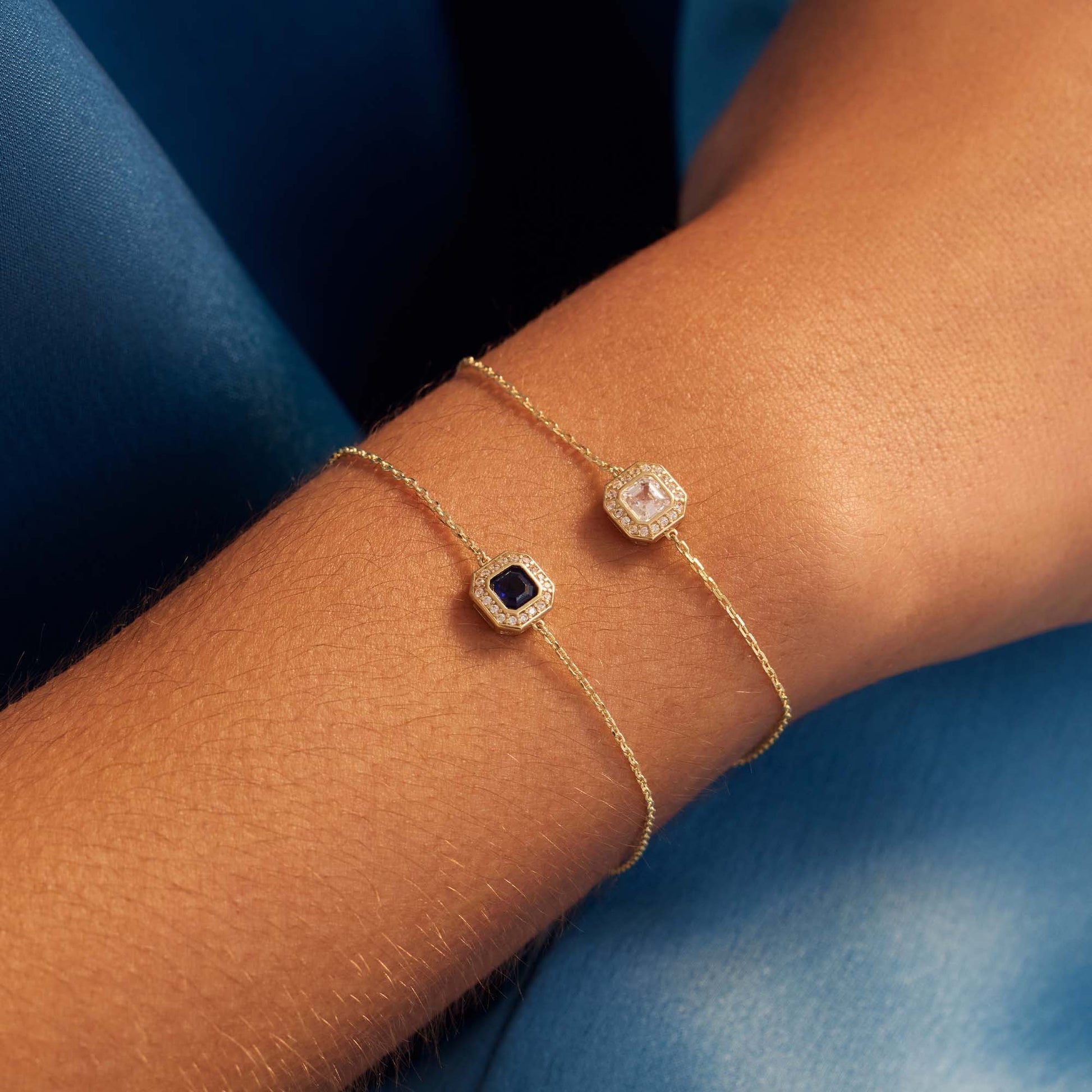 Monte Napoleone Sofia 9 karat gold bracelet with white zirconia stone - Beloro jewels