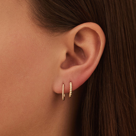 La Rinascente Elena 9 karat gold hoop earrings (9.5 mm) - Beloro jewels