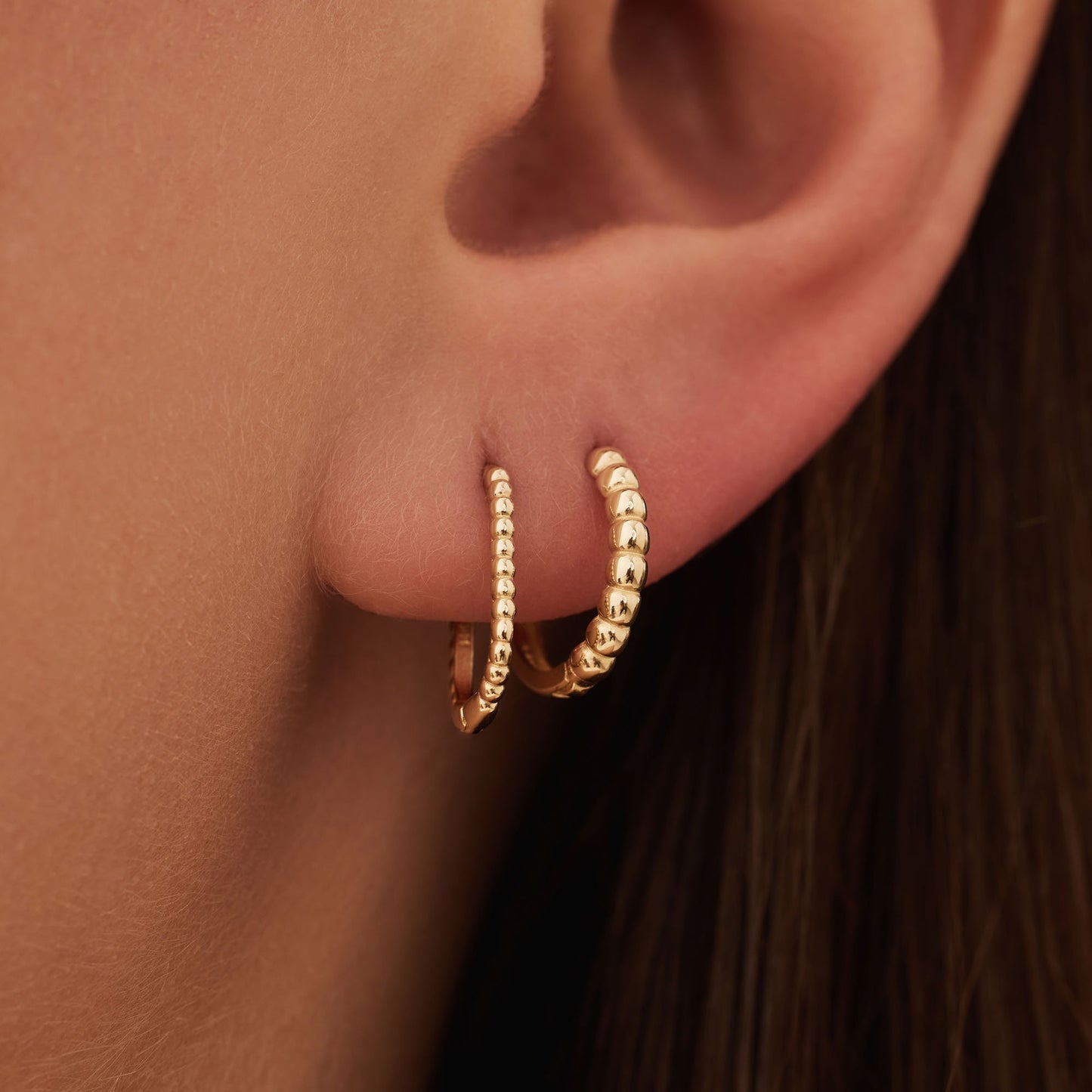 La Rinascente Elena 9 karat gold hoop earrings (10.5 mm) - Beloro jewels